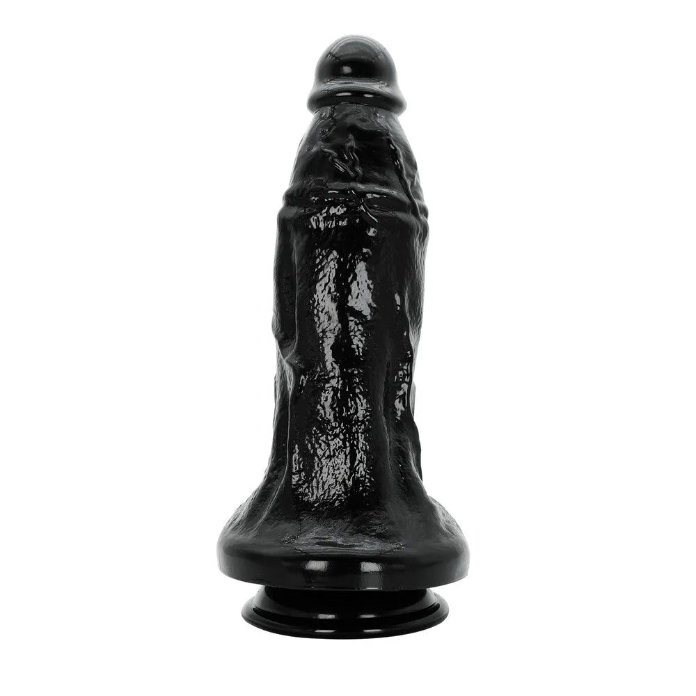 Hidden Desire Extreme Dong Xtra Thick - XXL 12.8" Black, Firm PVC, Suction Cup
