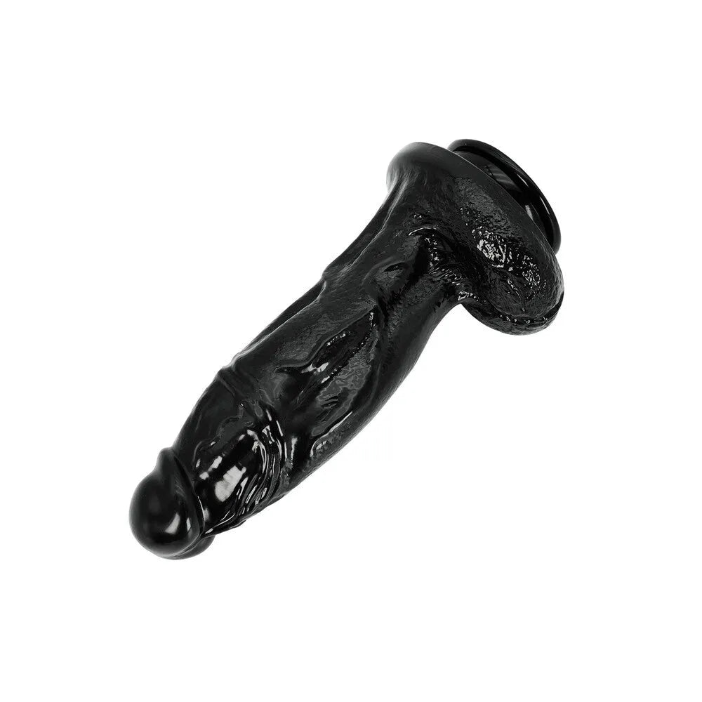 Hidden Desire Extreme Dong Xtra Thick - XXL 12.8" Black, Firm PVC, Suction Cup