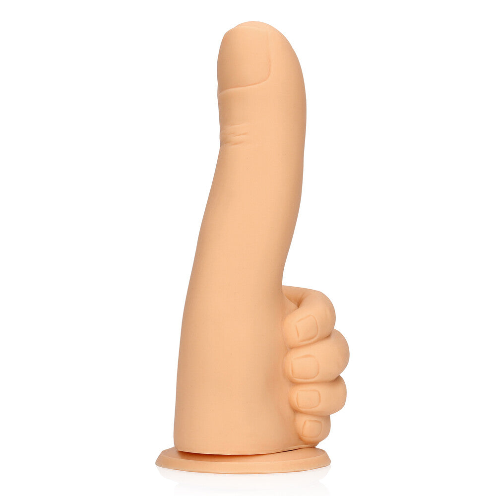 Thumbs Up Dildo – Flesh Pink, 6.7 Inch Silicone with Suction Cup