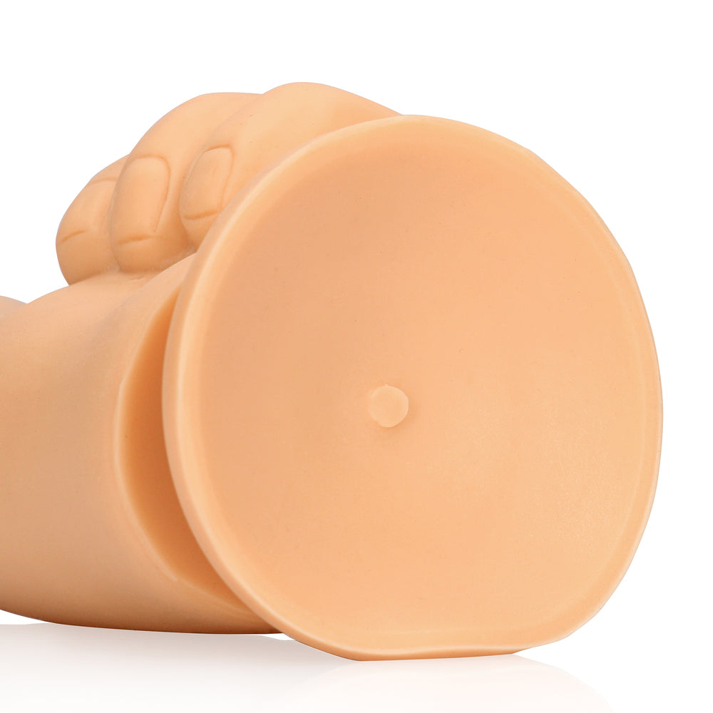 Thumbs Up Dildo – Flesh Pink, 6.7 Inch Silicone with Suction Cup