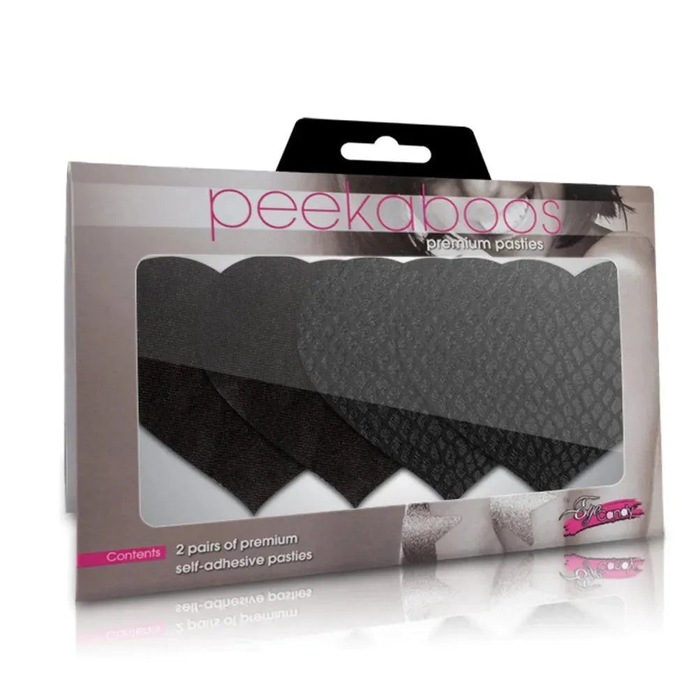 Peekaboo Pasties Black Hearts - Rapture Works