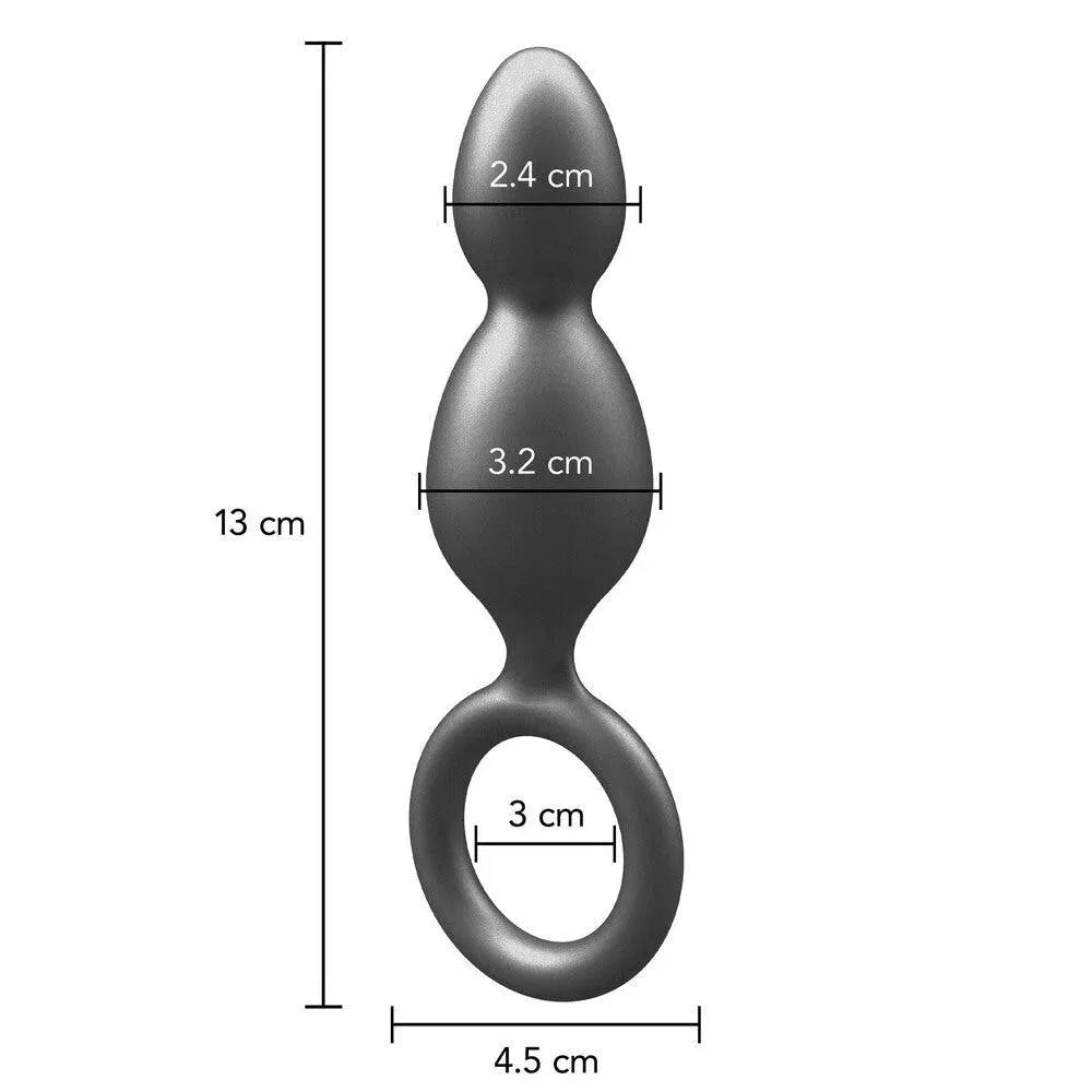 ToyJoy Buttocks The Plugger 2 Balls Metallic Silicone Plug - Rapture Works