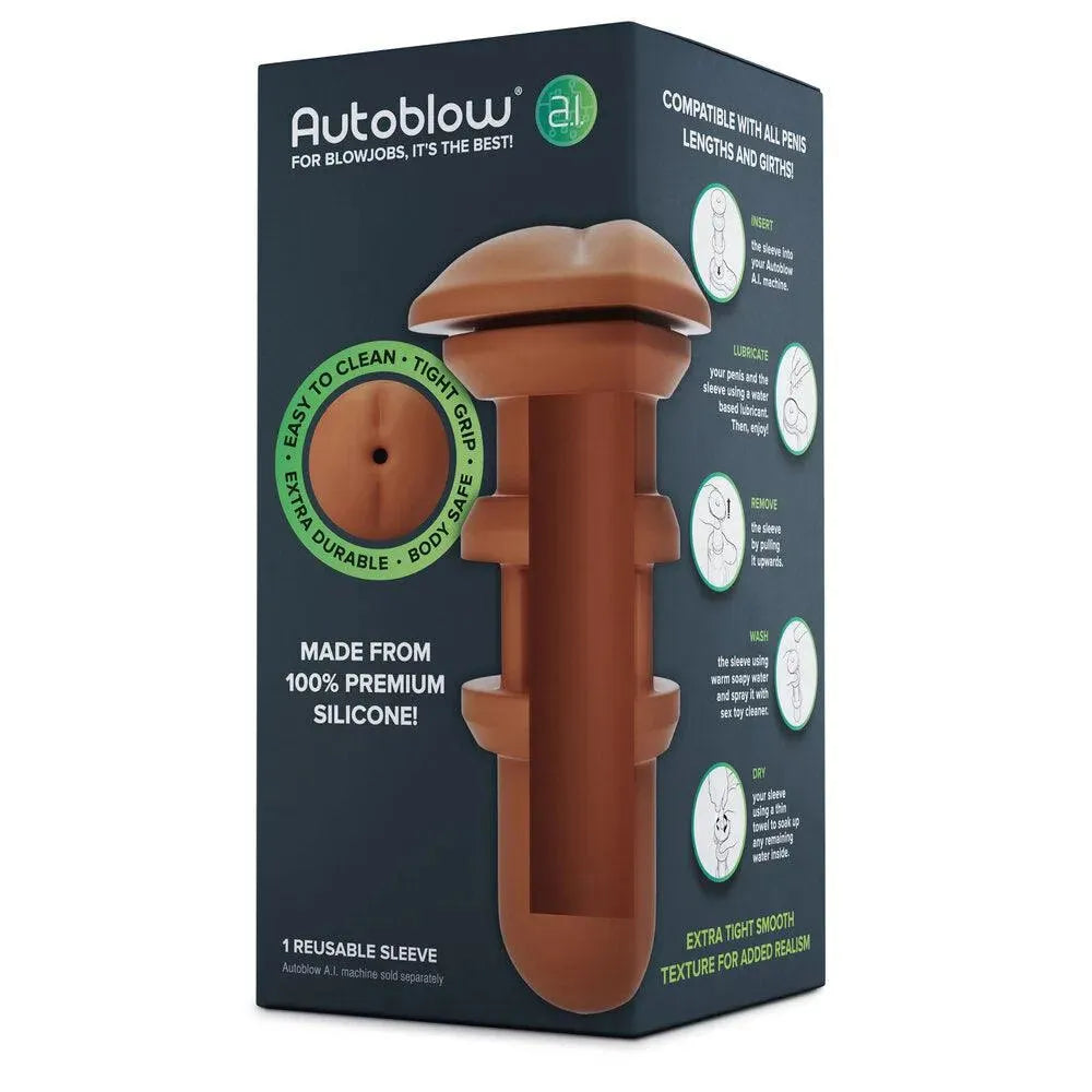 Autoblow A.I Reusable Anus Sleeve - Flesh Brown - Rapture Works