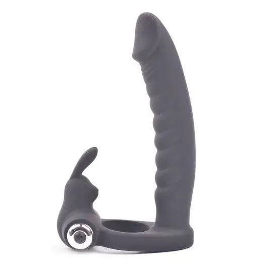Fun Bunny Teaser Vibrating Rabbit Cock Ring Black - Rapture Works