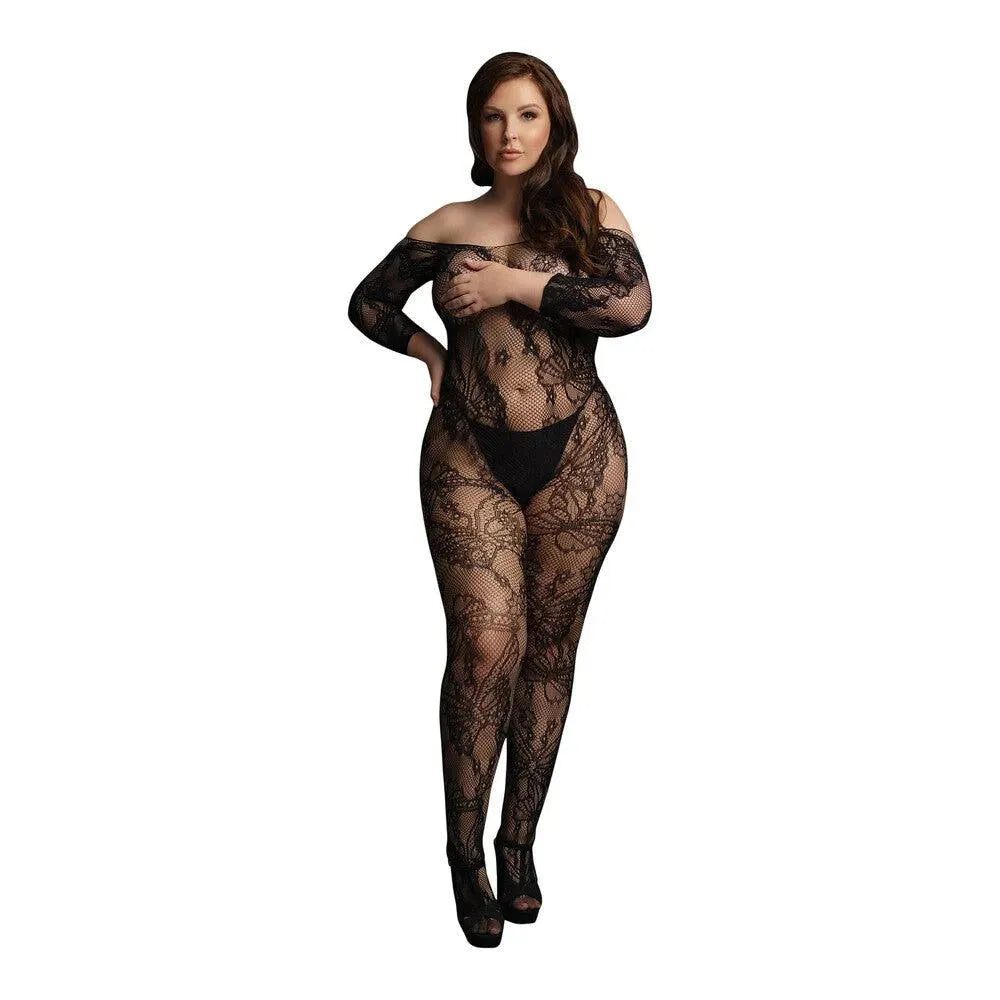 Le Desir Lace Sleeved Bodystocking UK 14 to 20 - Rapture Works