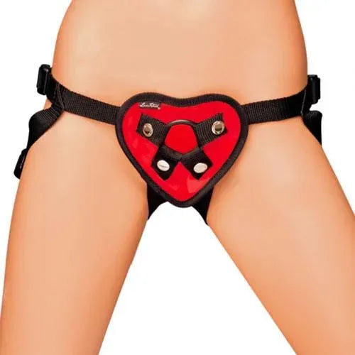 Lux Fetish Red Heart Strap On Harness - Rapture Works