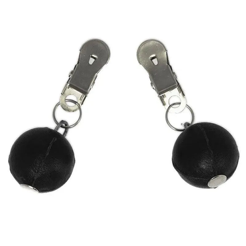 Nipple Clamps With Round Black Weights - Rapture Works