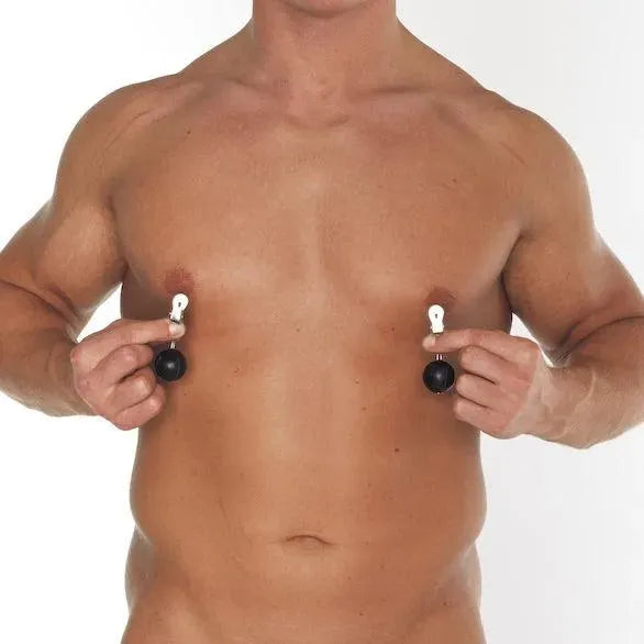 Nipple Clamps With Round Black Weights - Rapture Works