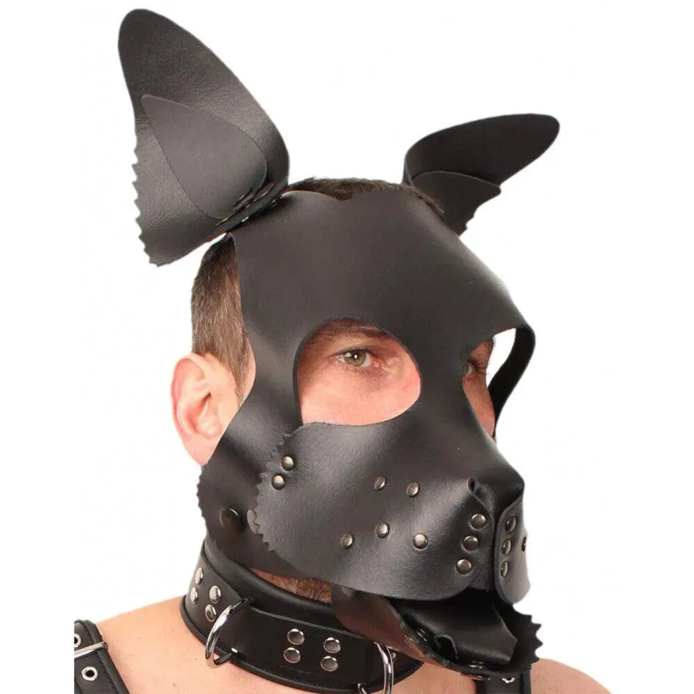 Red Leather Puppy Dog Mask - Rapture Works
