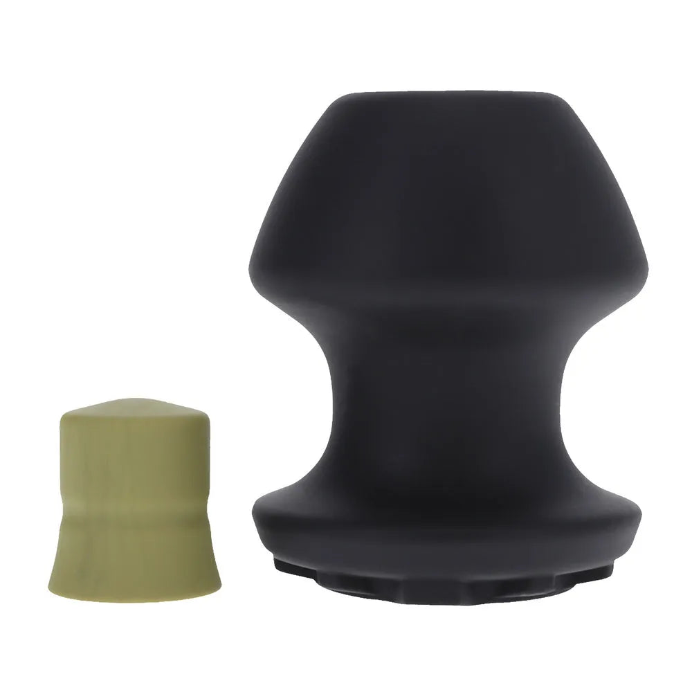 Doc Johnson Kum Keeper Medium - Black Silicone Grommet Plug with Removable Stopper