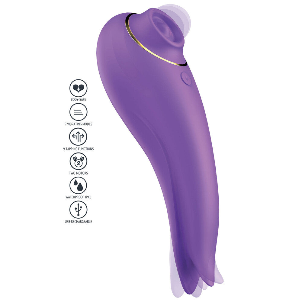 XOCOON SalsaTap - Tapping &amp; Dual Tongue Stimulator, USB Rechargeable, Waterproof, Purple