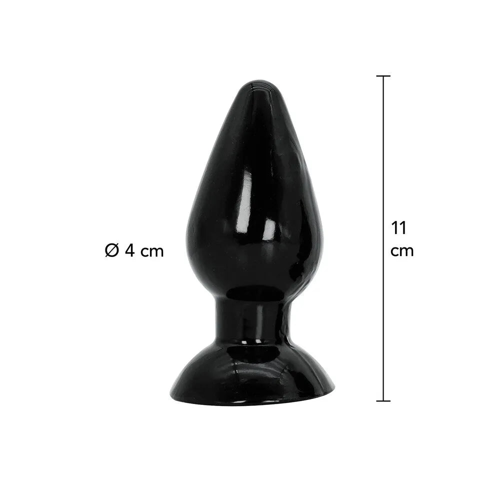 Hidden Desire Extreme Butt Plug - Medium 4.3&quot; Black with Suction Base