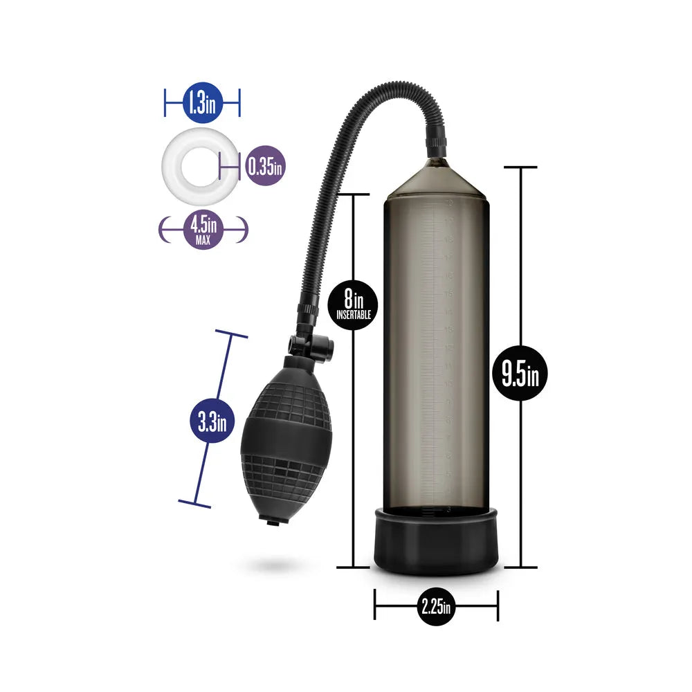 Performance VX101 Dark Beginner Pump – Medical-Grade Ball Pump with Quick-Release Valve &amp; Cock Ring