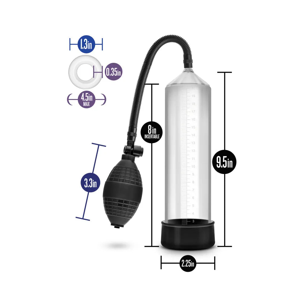 Performance VX101 Clear Pump – Medical-Grade Ball Pump with Quick-Release Valve &amp; Stay Hard Cock Ring