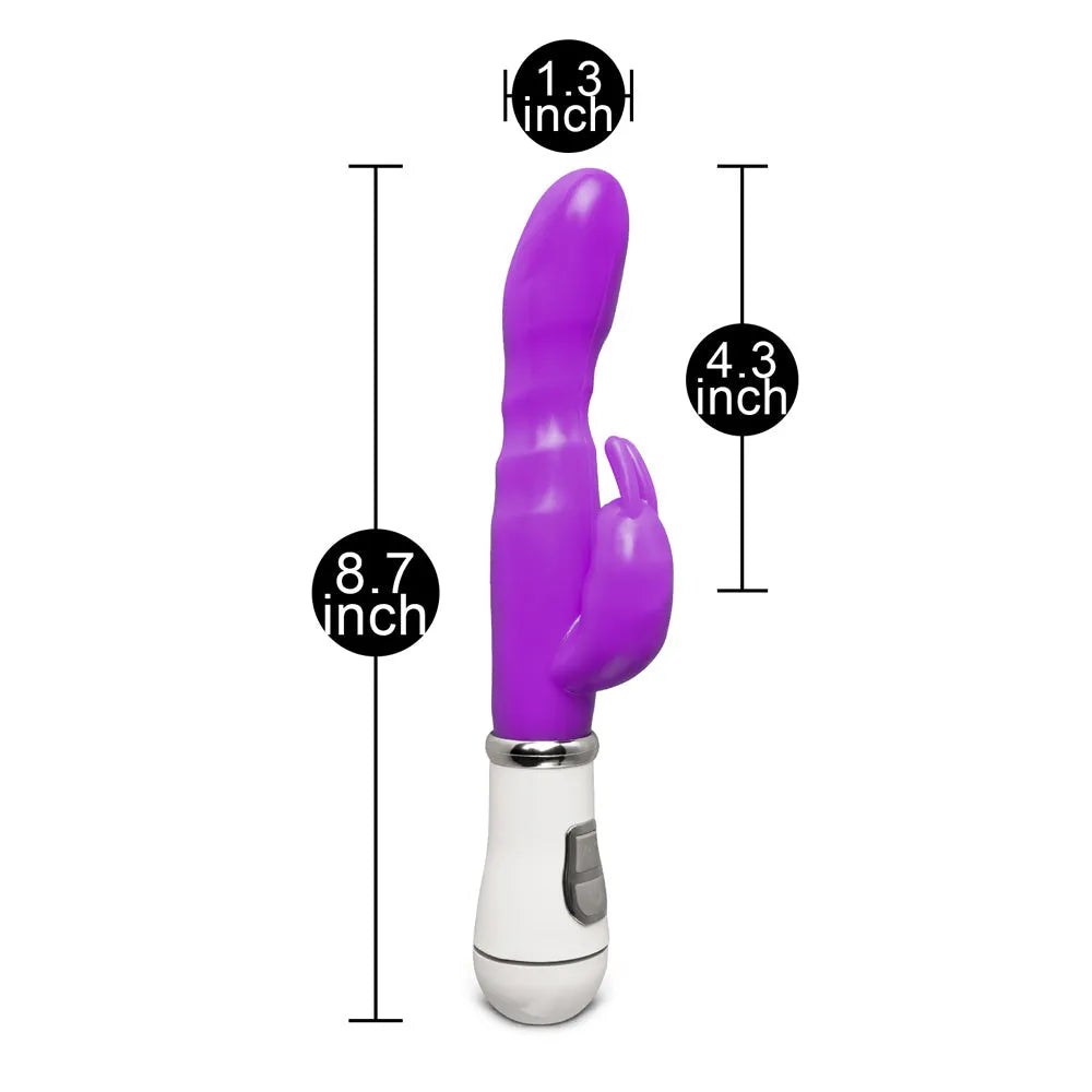 Slim G-Spot Rabbit Vibrator - 12 Speeds, Curved Design, Purple