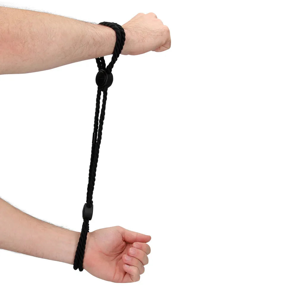 Ouch! Rope Handcuffs - Adjustable Black Restraints for Thrilling BDSM Play