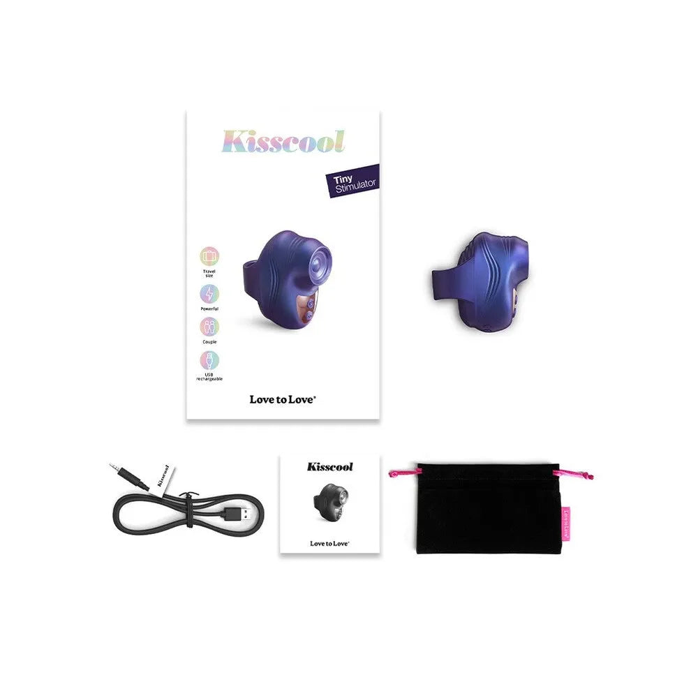 Love to Love Kisscool Iridescent Indigo - Finger Vibrator with 10 Modes for Customized Stimulation