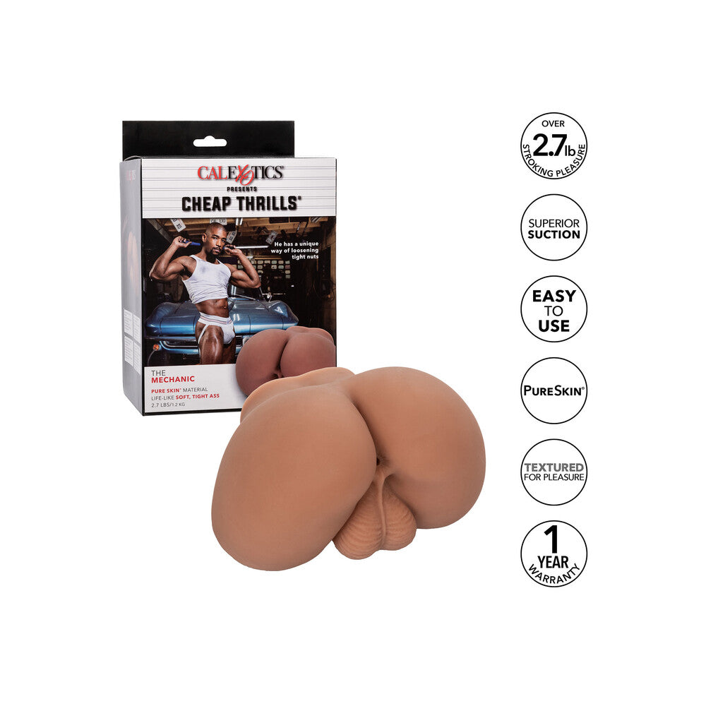 CalExotics Cheap Thrills The Mechanic - Life-Size Ass Stroker with Realistic Balls