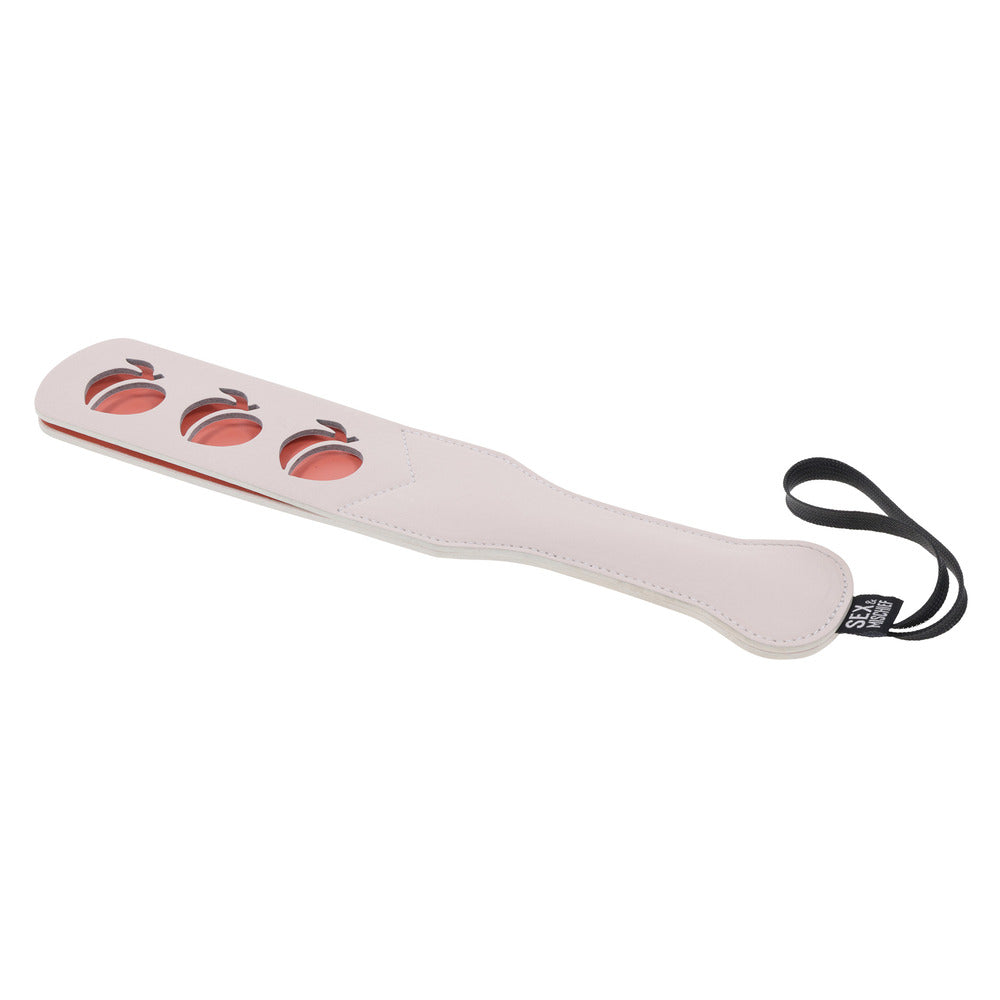 Peaches &#39;n CreaMe Paddle - Peach Cutout Design, 11.8 Inches, Faux Leather