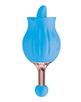 ClitTastic Rose Bud Dual Massager Rechargeable - Blue - Rapture Works