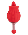 ClitTastic Rose Bud Dual Massager Rechargeable - Red - Rapture Works