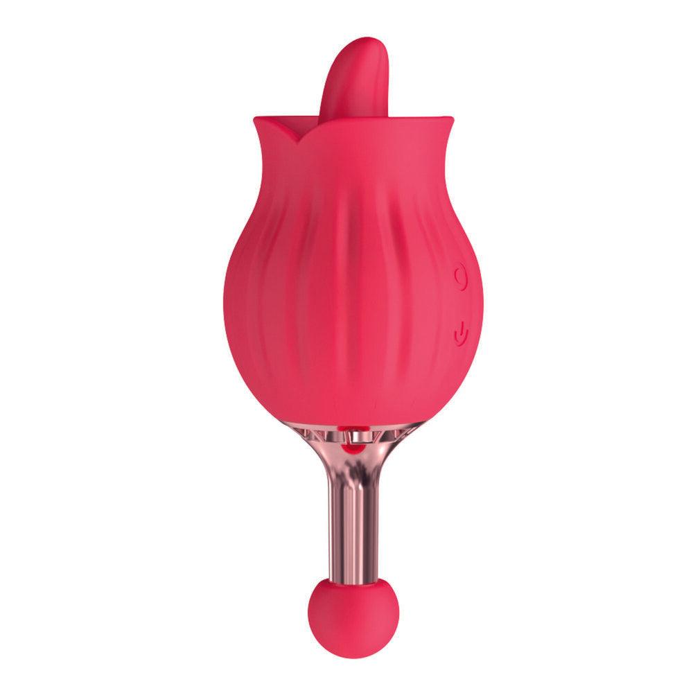 ClitTastic Rose Bud Dual Massager Rechargeable - Red - Rapture Works