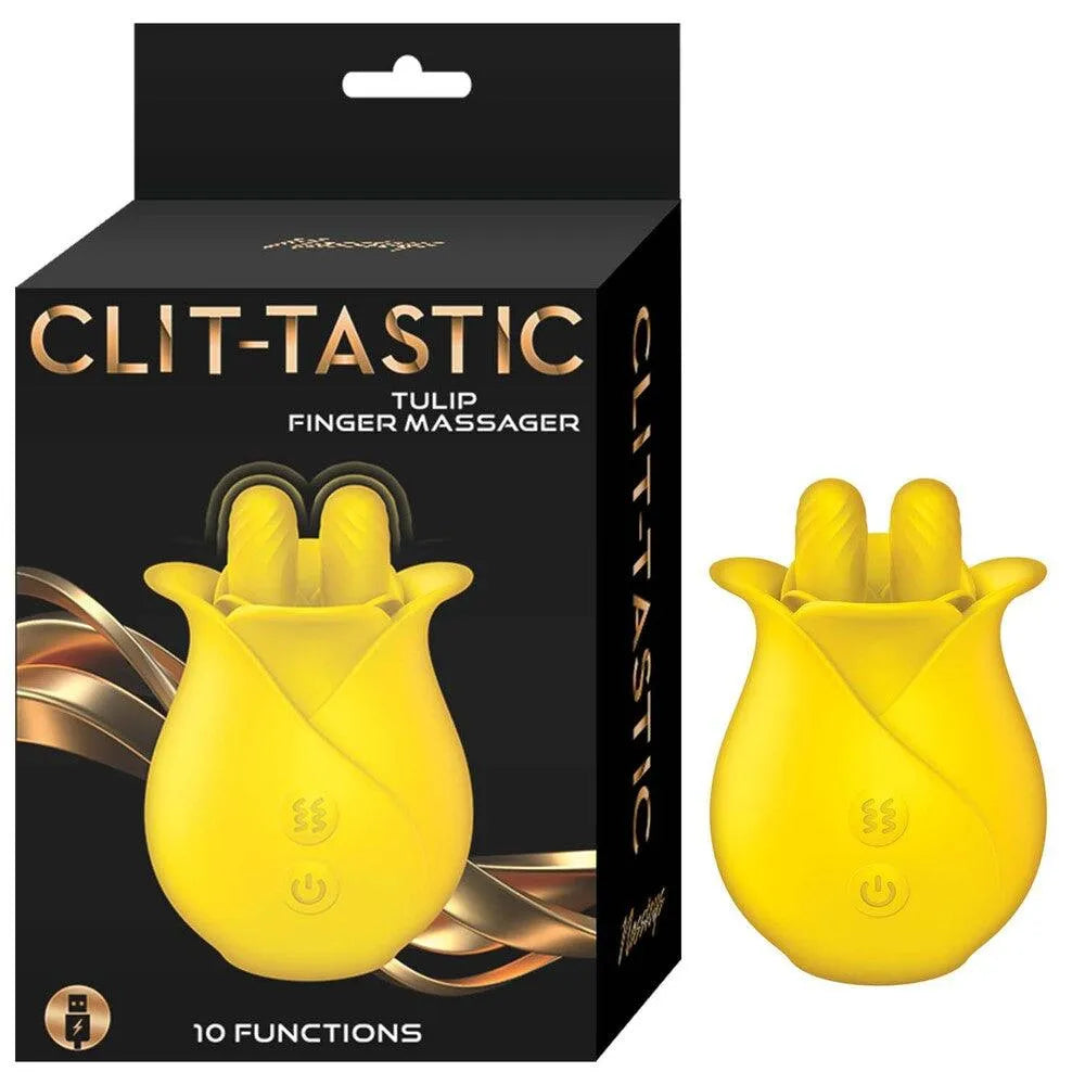 ClitTastic Tulip Finger Massager Rechargeable - Yellow - Rapture Works