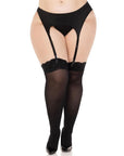 Leg Avenue Lace Top Opaque Thigh Highs UK 14 to 18 - Rapture Works