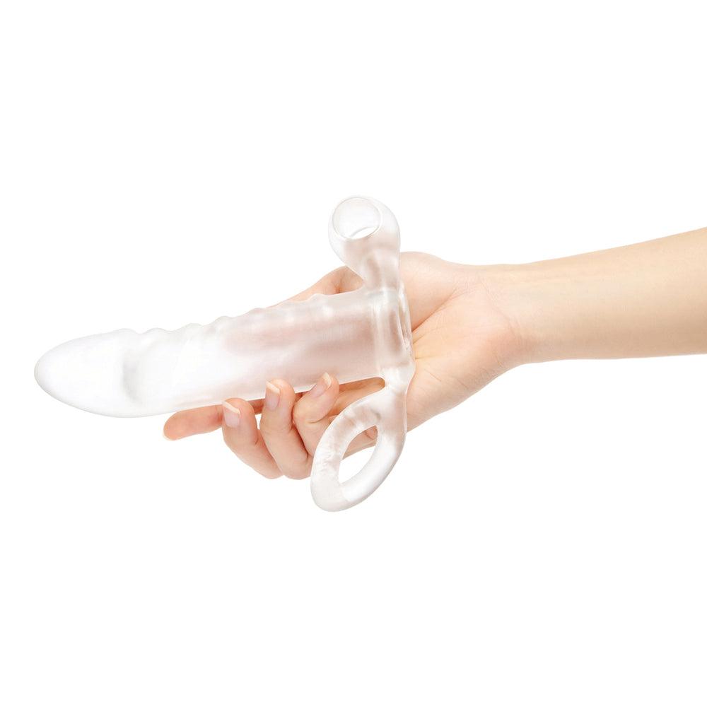 Size Up Clear Penis Vibrating 2 Inch Extender - Raptureworks