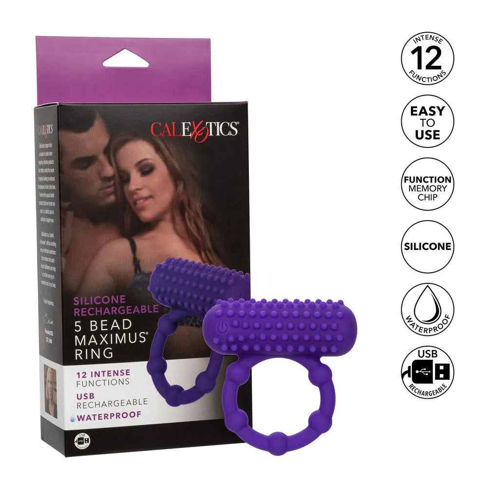 5 Bead Maximus Rechargeable Cock Ring - Rapture Works