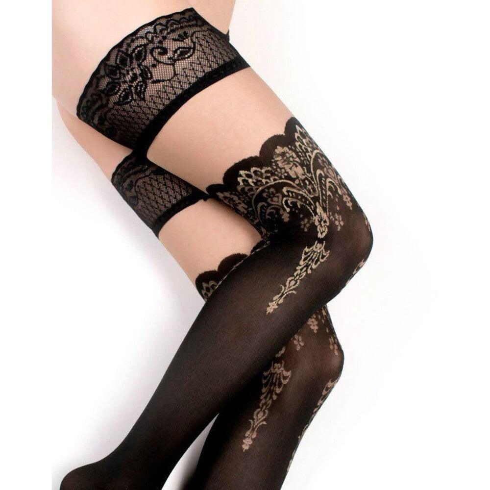 Ballerina Fantasy Hold Up Stockings With Baroque Details - Rapture Works