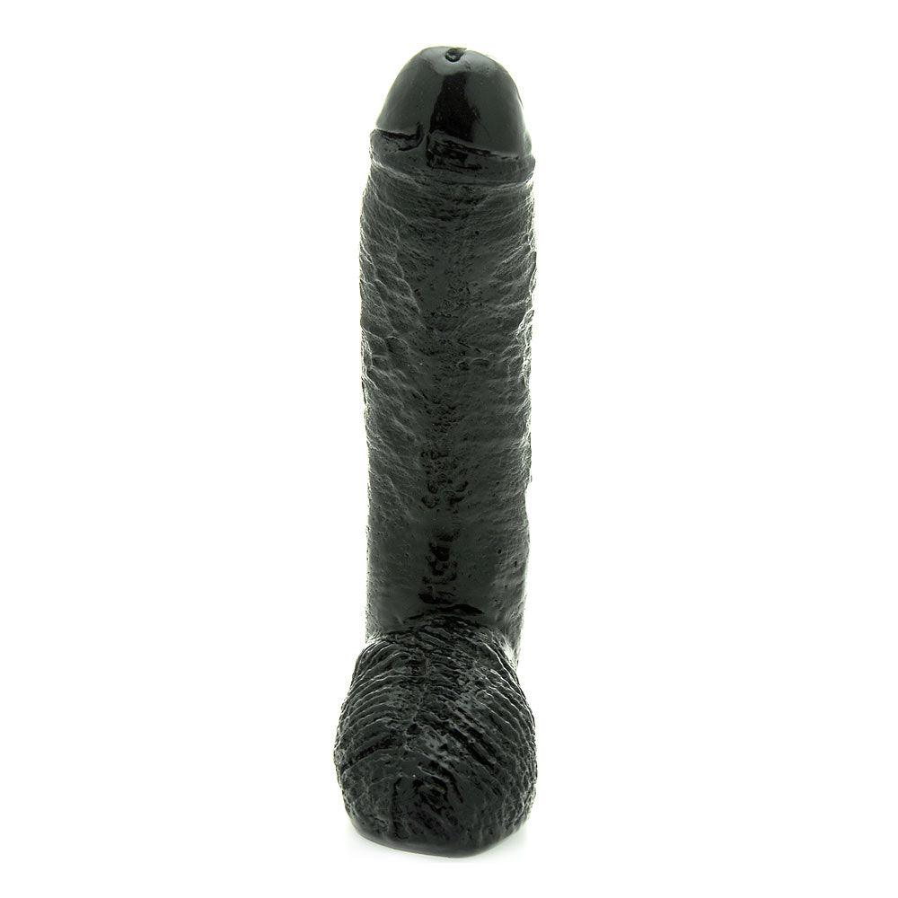 Basix 10 Inch Fat Boy Black Dildo - Rapture Works