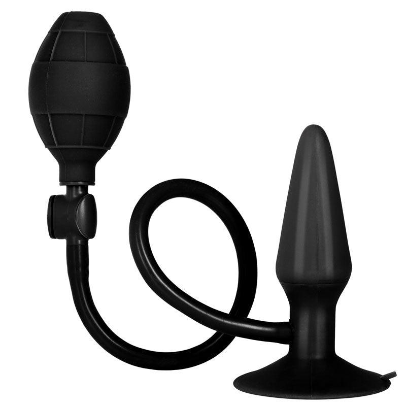 Black Booty Call Pumper Silicone Inflatable Small Anal Plug - Rapture Works