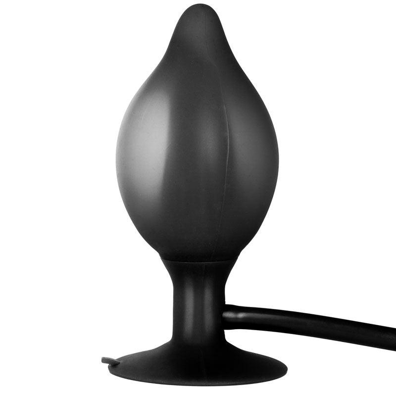 Black Booty Call Pumper Silicone Inflatable Small Anal Plug - Rapture Works