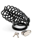 Black Metal Male Chastity Device With Padlock - Rapture Works