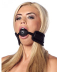 Black Padded Mouth Gag With Breathable Ball - Rapture Works