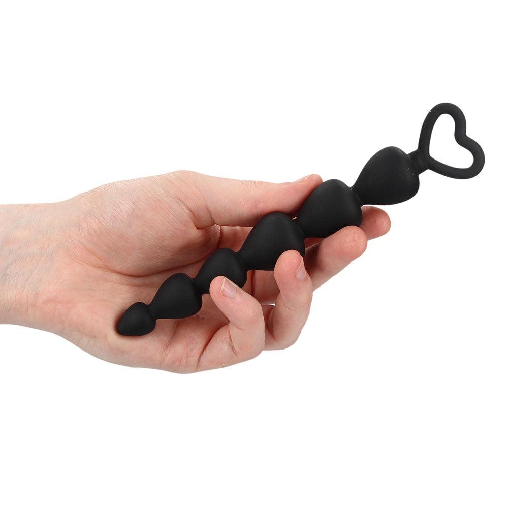 Black Silicone Anal Beads - Rapture Works