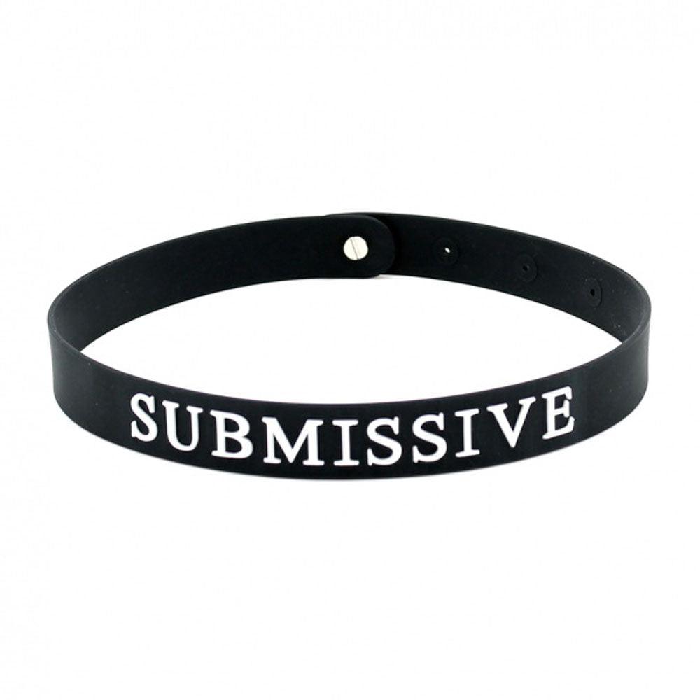 Black Silicone Submissive Collar - Rapture Works