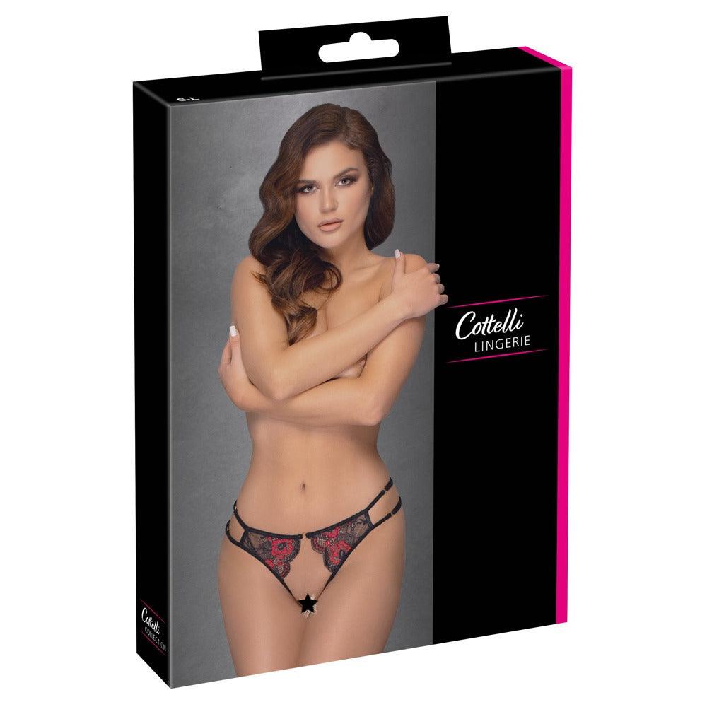 Cottelli Adjustable Lacey Crotchless Brief - Rapture Works