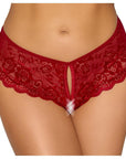 Cottelli Crotchless Panty Red - Rapture Works