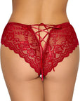 Cottelli Crotchless Panty Red - Rapture Works