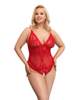 Cottelli Curves Crotchless Body Red - Rapture Works
