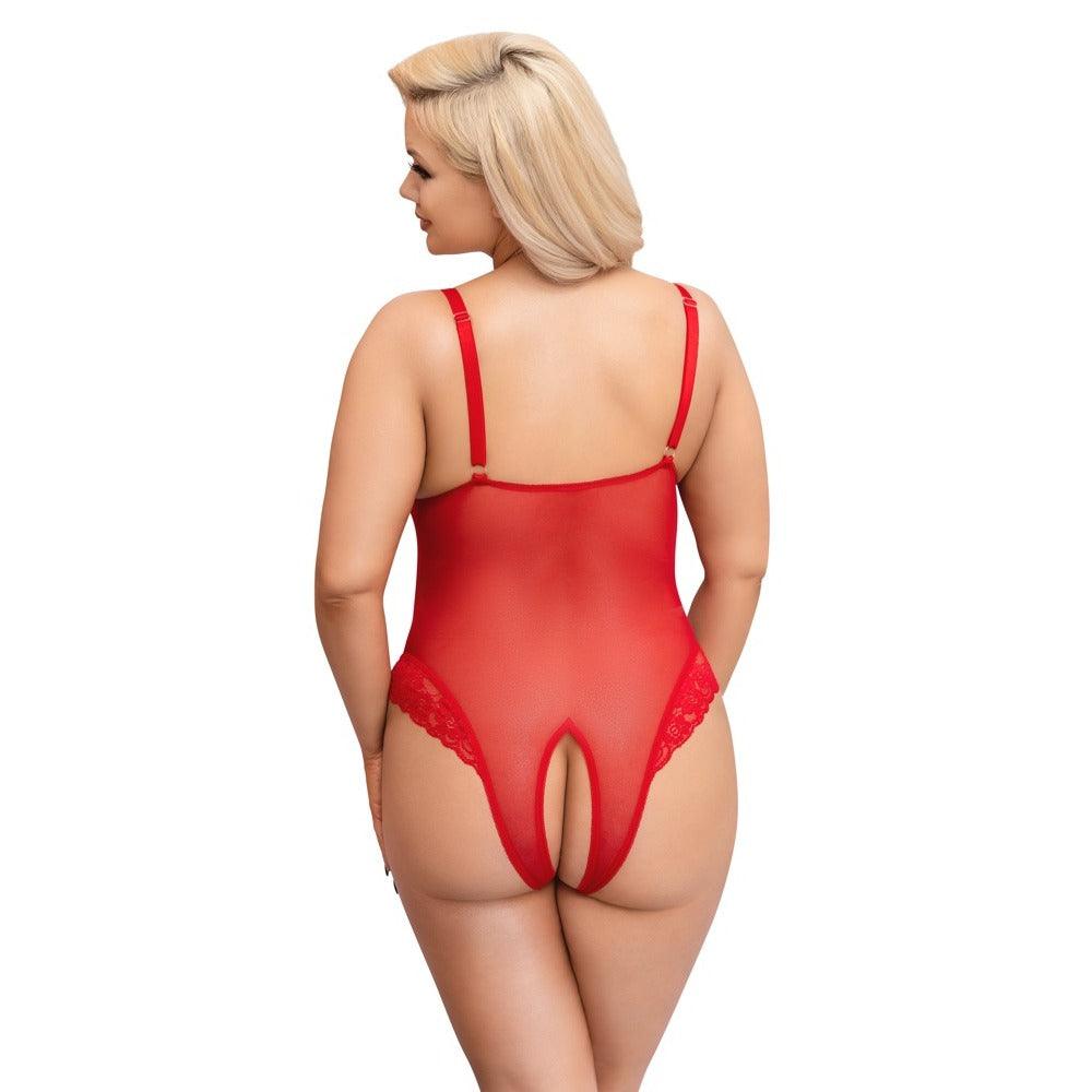 Cottelli Curves Crotchless Body Red - Rapture Works
