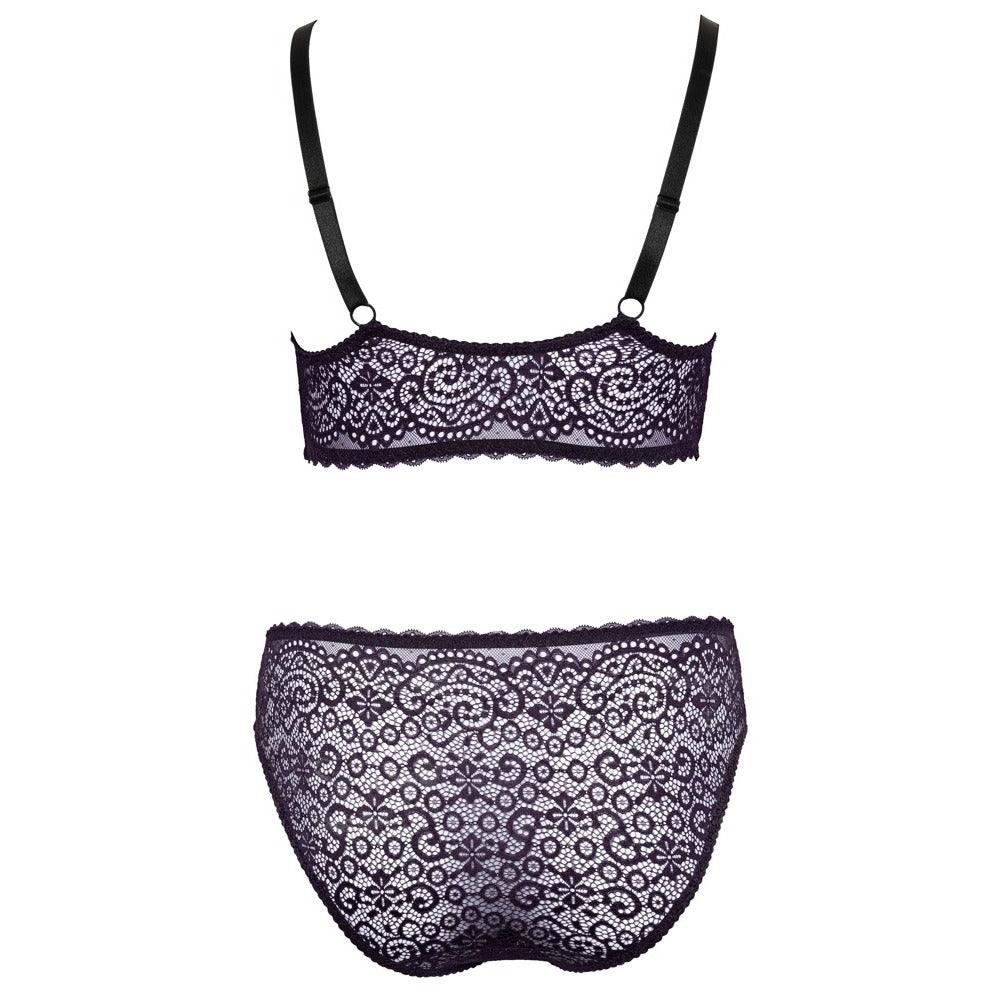 Cottelli Curves Delicate Lace Bralette And Briefs - Rapture Works