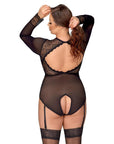 Cottelli Curves Long Sleeved Crotchless Body - Rapture Works