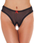 Crotchless Sheer Black G-String - Rapture Works