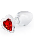 Crystal Desires Glass Heart Medium Butt Plug - Rapture Works