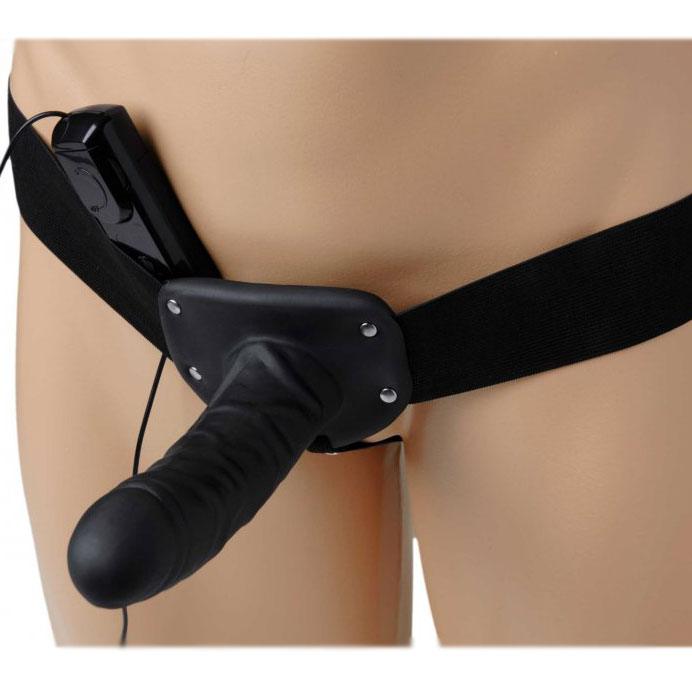 Deluxe Vibro Erection Assist Hollow Silicone Strap On - Rapture Works