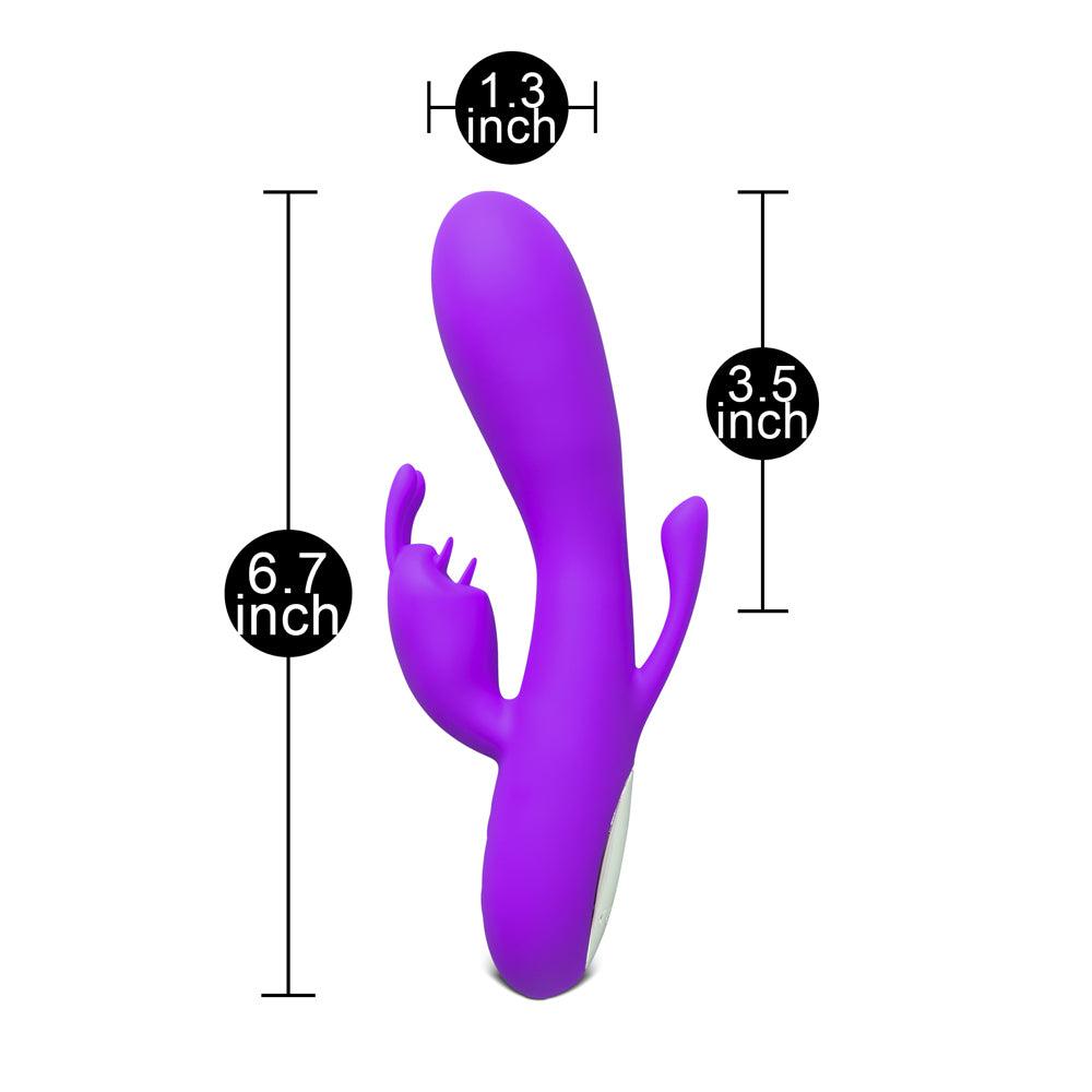 Double Bunny 12 speed Silicone Vibe Purple - Rapture Works