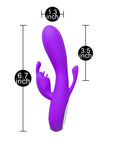 Double Bunny 12 speed Silicone Vibe Purple - Rapture Works